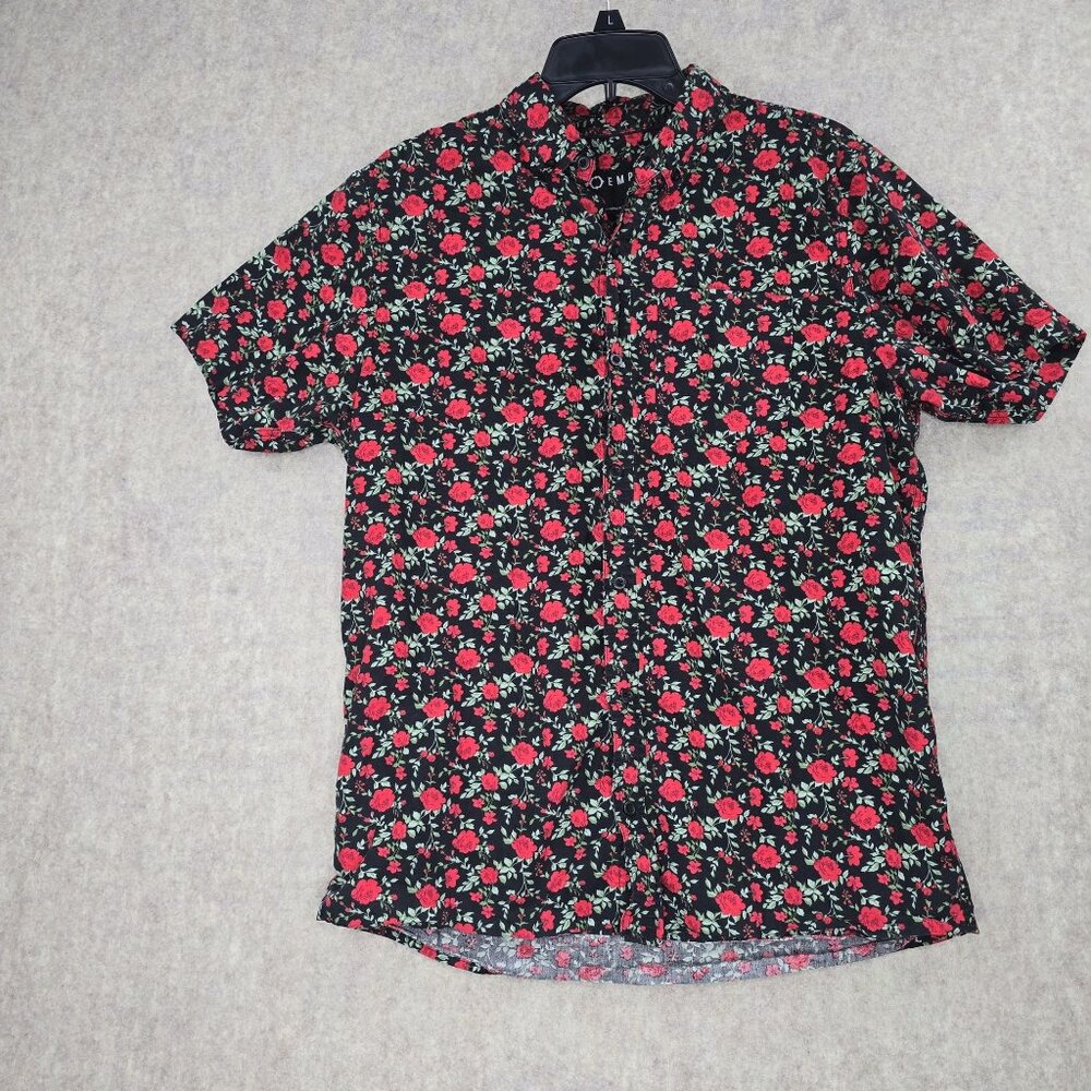 Empyre Mens Floral Button-Up Shirt Size M